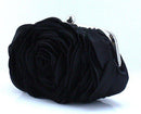 Flower Clutch Bag Women - Wedding Handbag - Bridal Clutch Purse-Black-JadeMoghul Inc.