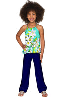 Flower Party Angela Chic Set - Girls-Flower Party-18M/2-Green/White/Navy-JadeMoghul Inc.