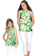 Flower Party Emily Green Sleeveless Dressy Knit Top - Girls-Flower Party-18M/2-Green/White-JadeMoghul Inc.