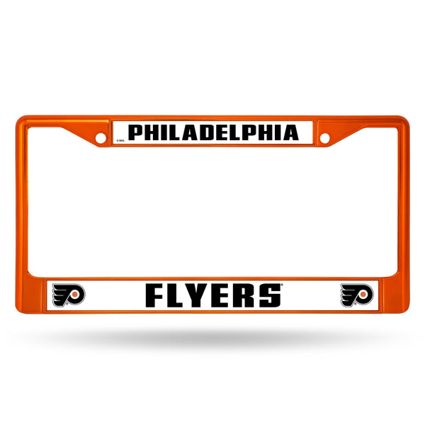 Best License Plate Frame Flyers Orange Colored Chrome Frame