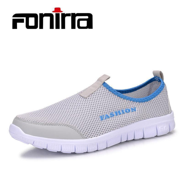 FONIRRA Men Casual Shoes 2017 New Summer Breathable Mesh Casual Shoes Size 34-46 Slip On Soft Men's Loafers Outdoors Shoes 131-Blue-6.5-JadeMoghul Inc.