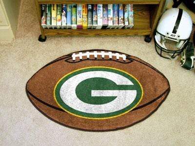 Football Mat Round Rug in Living Room NFL Green Bay Packers Football Ball Rug 20.5"x32.5" FANMATS