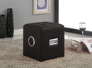 Footstools and Ottomans Sound Lounge Ottoman with Bluetooth Speaker, Black Benzara