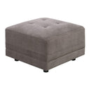 Footstools and Ottomans Square Ottoman In Waffle Suede Gray Benzara