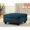 Footstools and Ottomans Stanford II Contemporary Ottoman, Teal Blue Benzara
