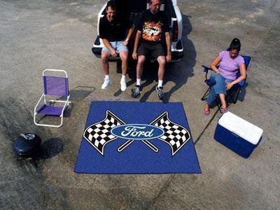 BBQ Grill Mat FORD Sports  Ford Flags Tailgater Rug 5'x6' Blue