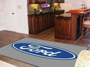 5x8 Rug FORD Sports Ford Oval 5'x8' Plush Rug Gray