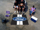 Grill Mat FORD Sports Ford Oval with Stripes Tailgater Rug 5'x6' Black