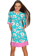 Forever Young Grace Pretty Blue Floral Shift Dress - Women-Forever Young-XS-Blue/White-JadeMoghul Inc.