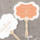 Forget Me Not Personalized Hand Fan Ruby (Pack of 1)-Wedding Parasols Umbrellas & Fans-Peach-JadeMoghul Inc.