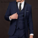 Formal Men Suit - Slim Fit Designer Suit with Vest - 3Pcs-Black-XS-JadeMoghul Inc.