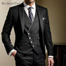 Formal Men Suit - Slim Fit Designer Suit with Vest - 3Pcs-Black-XS-JadeMoghul Inc.