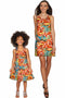 Fox Sanibel Empire Waist Yellow Flower Print Dress - Women-Fox-XS-Orange/Green-JadeMoghul Inc.