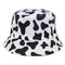 FOXMOTHER New Fashion Reversible Black White Cow Pattern Bucket Hats Fisherman Caps For Women Gorras Summer AExp