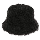 FOXMOTHER New Outdoor Warm Lamb Faux Fur Bucket Hat Black Solid Fluffy Fishing Cap Panama Bob Fisherman Gorros Women Winter 2020 JadeMoghul Inc.