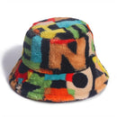 FOXMOTHER Winter Outdoor Vacation Lady Panama Black Solid Thickened Soft Warm Fishing Cap Faux Fur Rabbit Bucket Hat For Women JadeMoghul Inc.