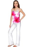 Fragrance Ella V-Neck Camisole - Women-Fragrance-XS-White/Pink-JadeMoghul Inc.