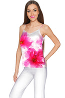 Fragrance Ella V-Neck Camisole - Women-Fragrance-XS-White/Pink-JadeMoghul Inc.