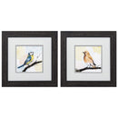 Frames Black Picture Frames 12" X 12" Distressed Black Frame Mandala Bird (Set of 2) 5178 HomeRoots