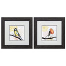 Frames Black Picture Frames 12" X 12" Distressed Black Frame Mandala Bird (Set of 2) 5179 HomeRoots