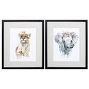Frames Cheap Picture Frames - 17" X 20" Silver Frame Lion Cub Elephant (Set of 2) HomeRoots