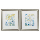 Frames Digital Picture Frame - 16" X 18" Brushed Silver Frame Gilded Forest Detail (Set of 2) HomeRoots