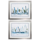 Frames DIY Picture Frame - 32" X 26" Silver Frame Pastel Marina (Set of 2) HomeRoots