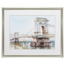Frames DIY Picture Frame - 33" X 27" Brushed Silver Frame Watercolor Bridge I HomeRoots
