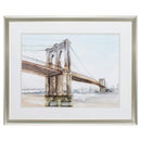 Frames DIY Picture Frame - 33" X 27" Brushed Silver Frame Watercolor Bridge II HomeRoots