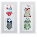 Frames Picture Frame Shop - 13" X 25" Matte White Frame Vintage Bathing Suit (Set of 2) HomeRoots