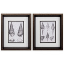 Frames Picture Frames 10" X 12" Brushed Silver Frame Charcoal Shells (Set of 2) 5135 HomeRoots