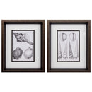 Frames Picture Frames 10" X 12" Brushed Silver Frame Charcoal Shells (Set of 2) 5136 HomeRoots