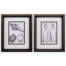 Frames Picture Frames 10" X 12" Brushed Silver Frame Charcoal Shells (Set of 2) 5136 HomeRoots