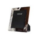 Frames Picture Frames - 11" x 13" Brown/White, Cowhide - 8" x 10" Picture Frame HomeRoots