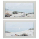 Frames Rustic Picture Frames - 27" X 15" White Frame Pastel Beaches (Set of 2) HomeRoots