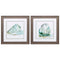 Frames Square Picture Frames 19" X 19" Distressed Wood Toned Frame Malecon Shell (Set of 2) 5304 HomeRoots