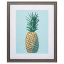 Frames Unique Picture Frames - 27" X 33" Distressed Wood Toned Frame Pineapple On Blue HomeRoots