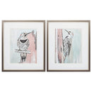 Frames Vintage Picture Frames - 17" X 20" Metallic Bronze Frame Beige Woodpecker (Set of 2) HomeRoots