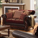 Franklin Regal Sophisticated Loveseat Traditional Style, Dark Brown-Loveseats-Dark Brown-Fabric Leatherette-JadeMoghul Inc.