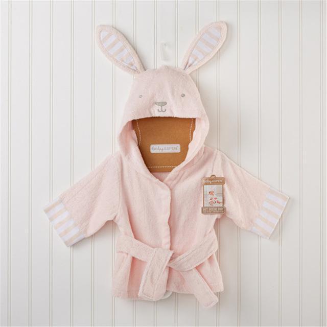 free shipping 2016 children's clothing boys girls Robes cartoon baby bathrobe Sleepwear Robe Pink rabbit bear panda-C-0-3 months-JadeMoghul Inc.
