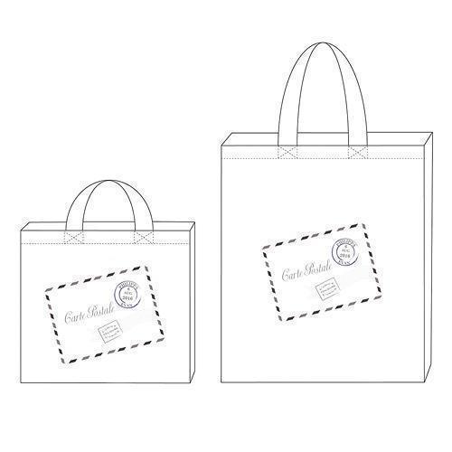 French Post Card Personalized Tote Bag Mini Tote with Gussets (Pack of 1)-Personalized Gifts for Women-JadeMoghul Inc.