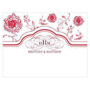 French Whimsy Note Card Vintage Pink (Pack of 1)-Weddingstar-Willow Green-JadeMoghul Inc.