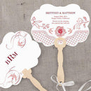 French Whimsy Personalized Hand Fan Vintage Pink (Pack of 1)-Wedding Parasols Umbrellas & Fans-Pastel Blue-JadeMoghul Inc.