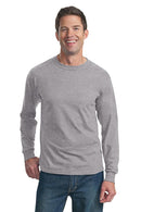 Fruit of the Loom HD Cotton 100% Cotton Long Sleeve T-Shirt. 4930-T-shirts-Athletic Heather*-3XL-JadeMoghul Inc.
