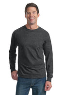 Fruit of the Loom HD Cotton 100% Cotton Long Sleeve T-Shirt. 4930-T-shirts-Black Heather-3XL-JadeMoghul Inc.