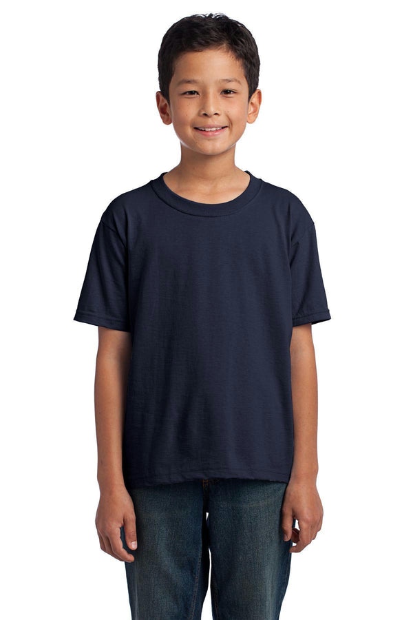 Fruit of the Loom Youth HD Cotton 100% Cotton T-Shirt. 3930B-Youth-Navy-XL-JadeMoghul Inc.