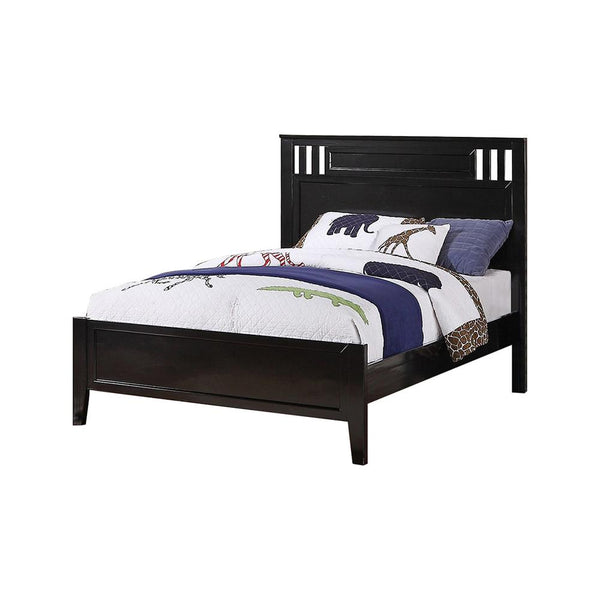 Full Bed Wooden Finish Black-Platform Beds-Black-PinePlywood-JadeMoghul Inc.