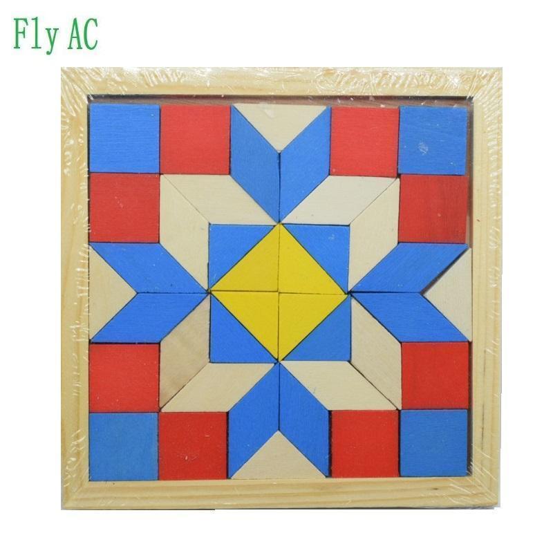 Fun Geometry Rhombus Tangrams Logic Puzzles Wooden Toys for Children Training Brain IQ Games Kids Gifts--JadeMoghul Inc.