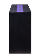 Furniture Affordable Furniture - 18" X 52" X 34" Black Wood LED Glass Server HomeRoots