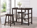 Furniture Affordable Furniture - 3 Piece Counter Height Set In Walnut HomeRoots